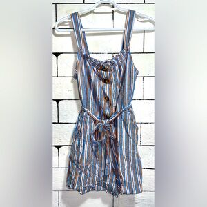 Reitmans Signature Striped Belted Romper Sz XS